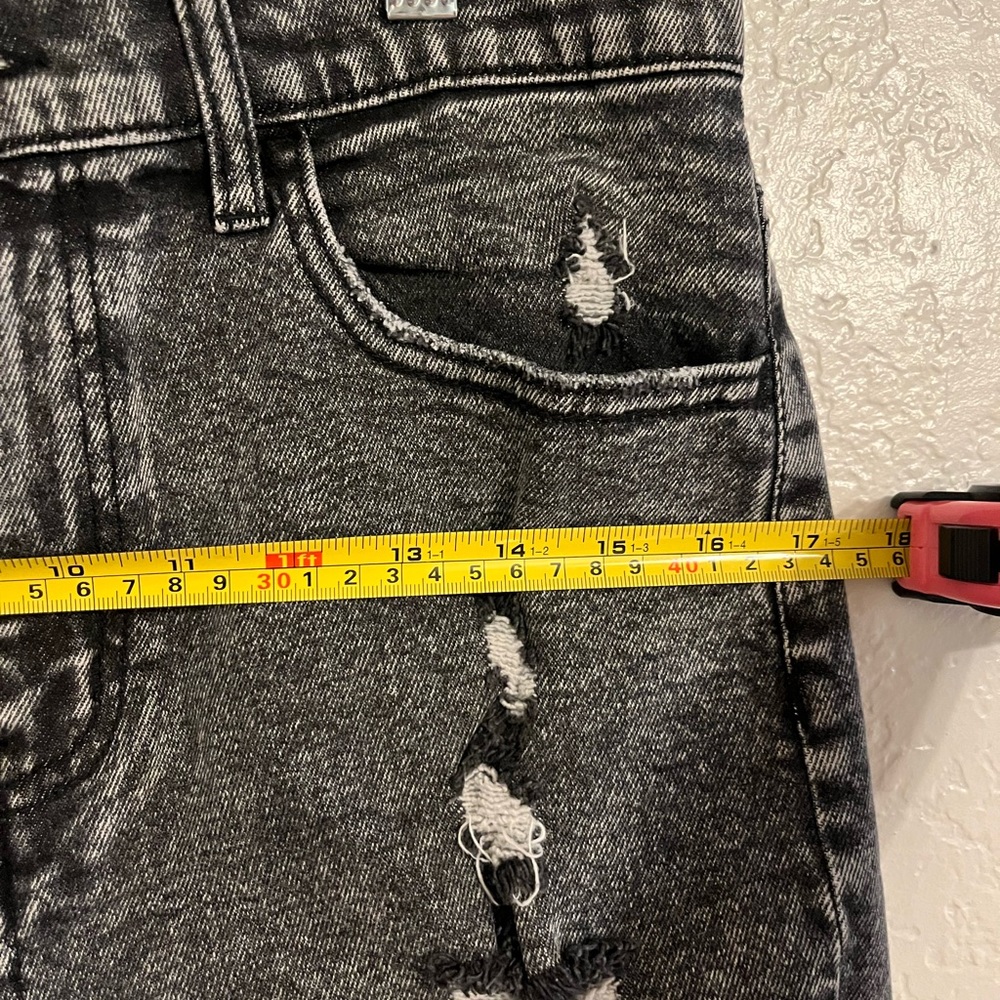 Distressed Black Denim Shorts - Picture 5 of 7
